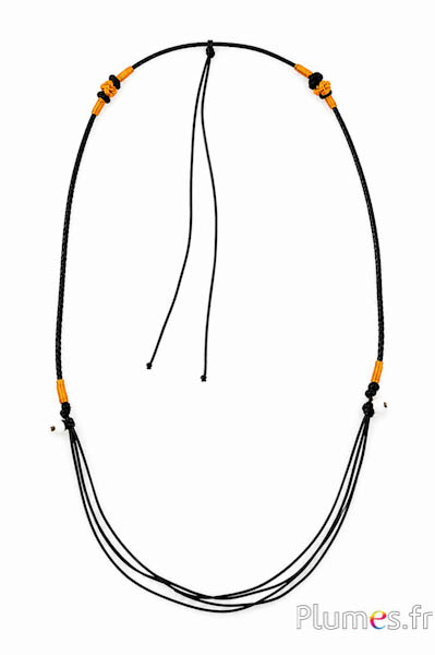 Halsketting met kralen - lengte 65 cm - koffie